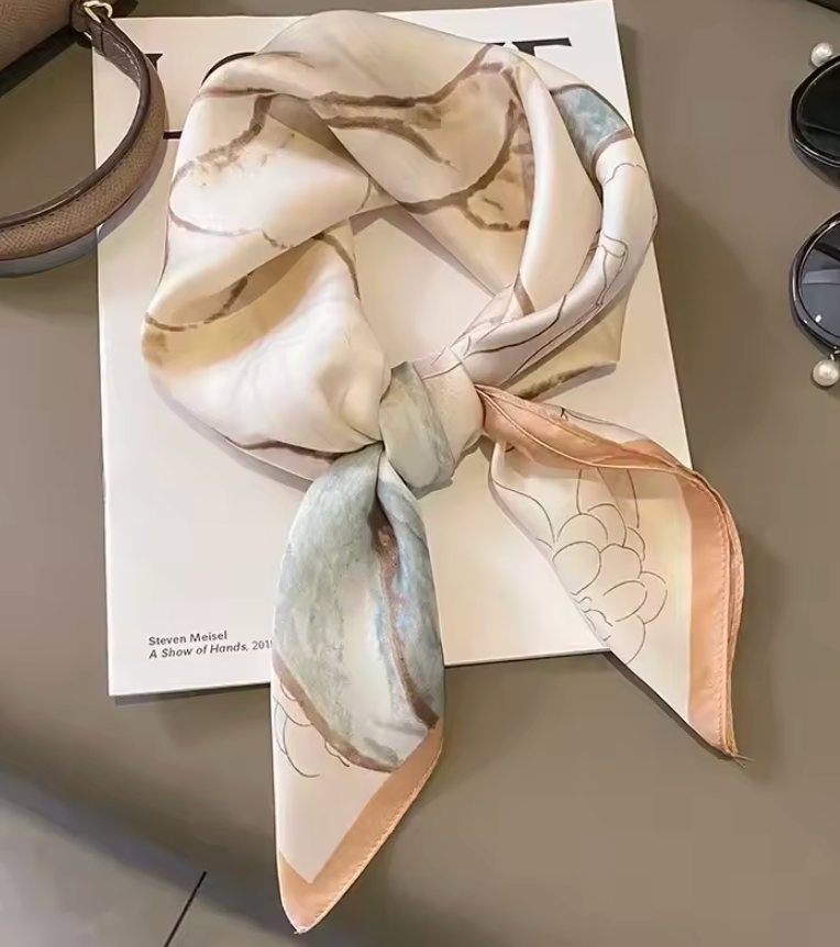 Luxury Design Print Silk Square Scarf