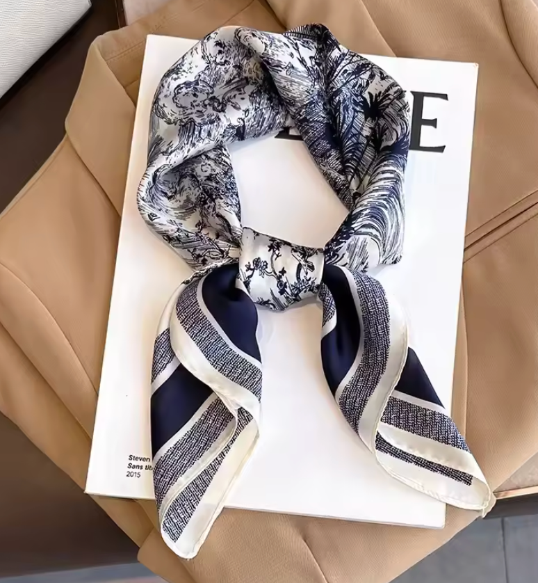 Luxury Design Print Silk Square Scarf